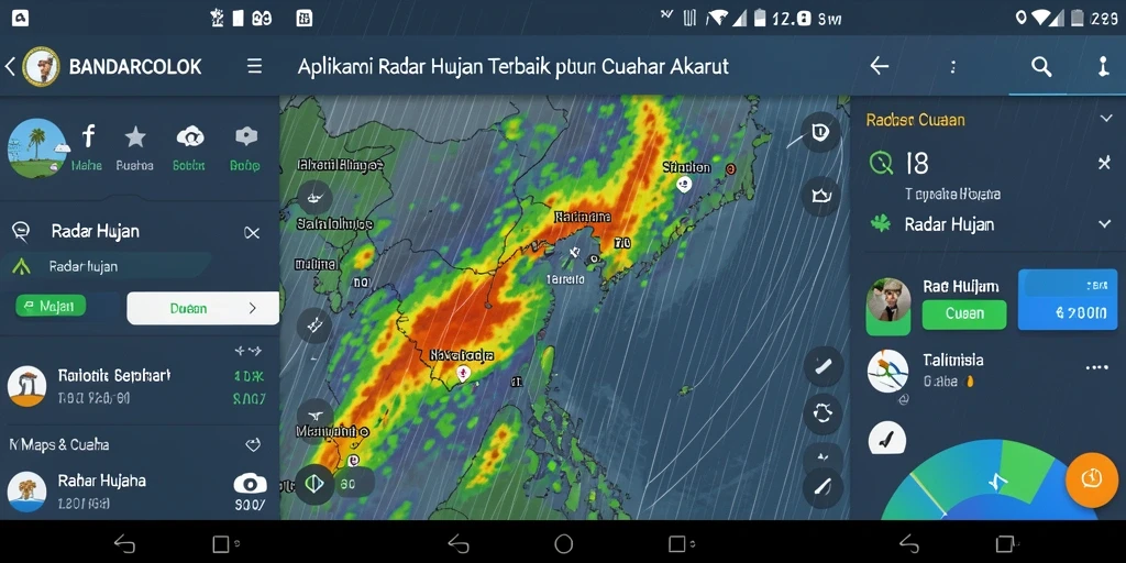 Tampilan antarmuka aplikasi Radar Hujan BANDARCOLOK yang informatif.