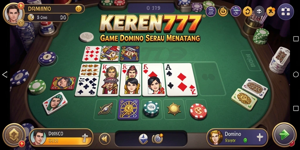 Antarmuka menarik KEREN777 dengan fungsi permainan Domino yang intuitif.