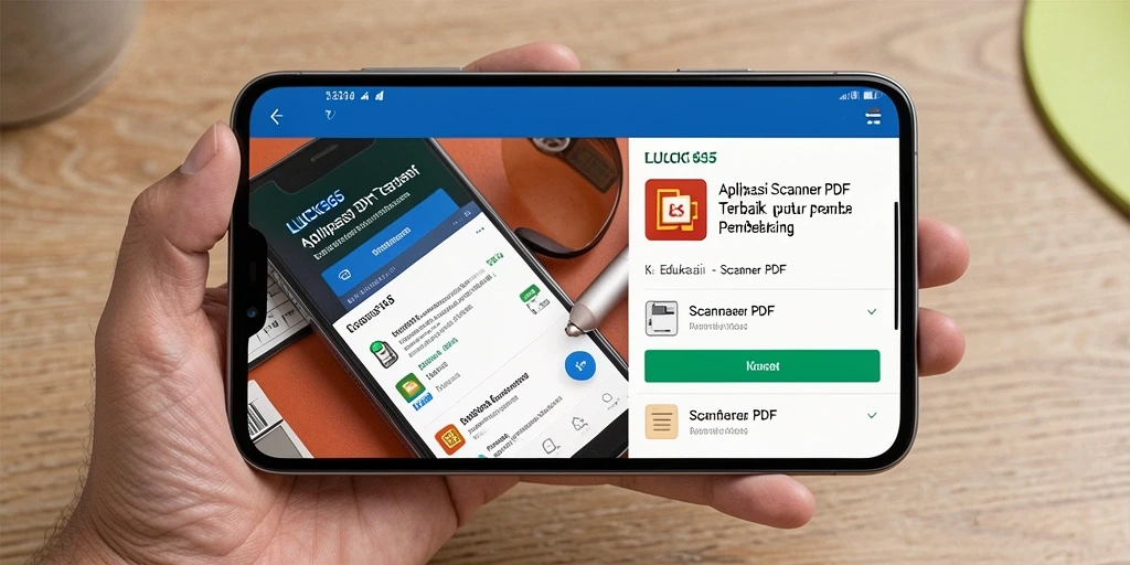 Antarmuka aplikasi Scanner PDF LUCK365 yang sederhana dan efektif.